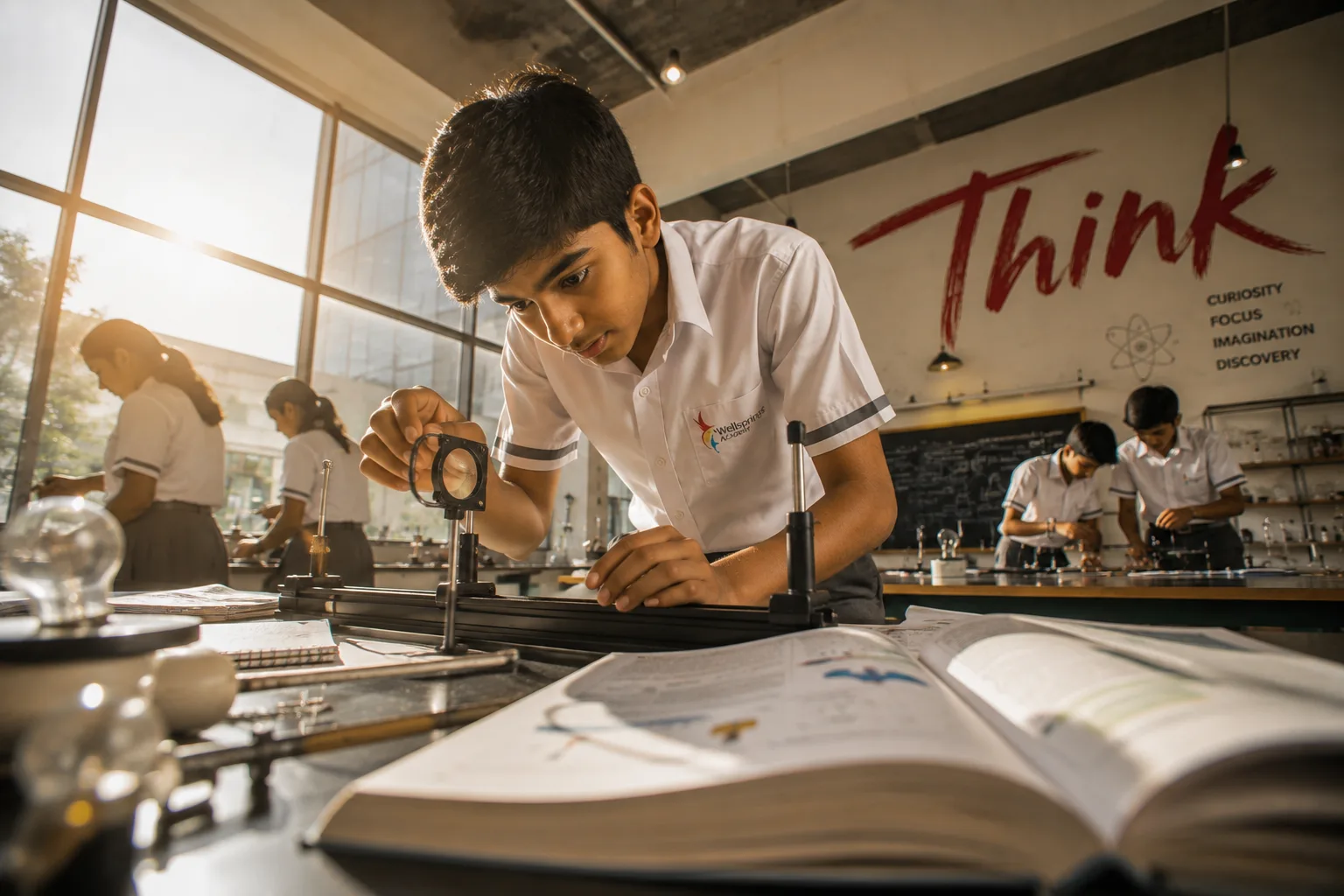 Children building and testing a model in the STEAM lab