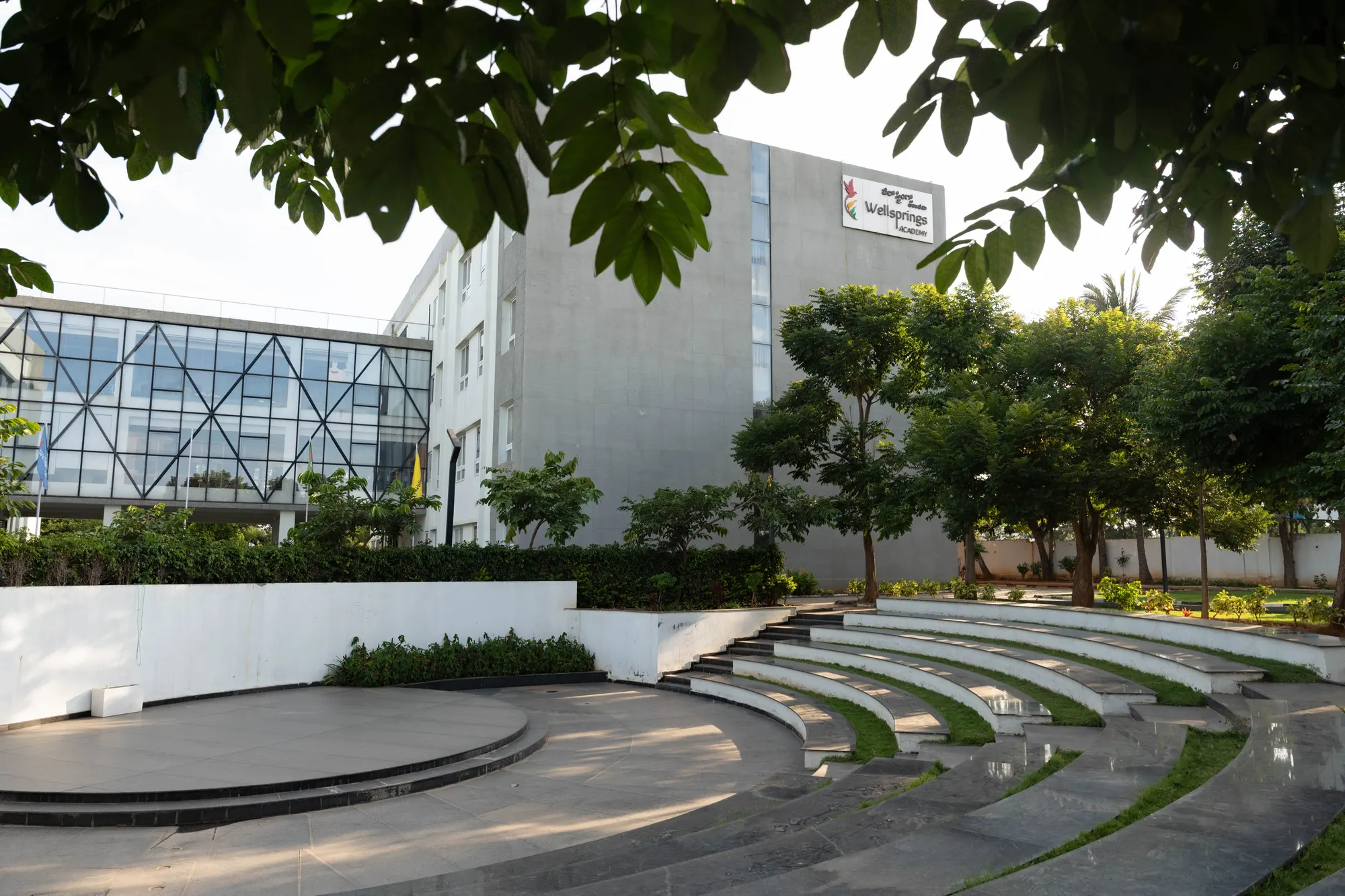 The Wellsprings building and outdoor amphitheatre
